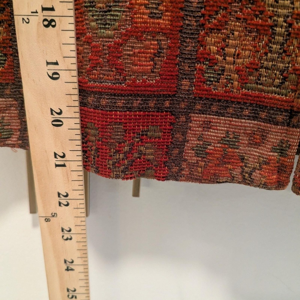 Vtg The Territory Ahead Vest Red Tapestry Woven Zip Front Sz 10 Boho Eclectic - Picture 3 of 7